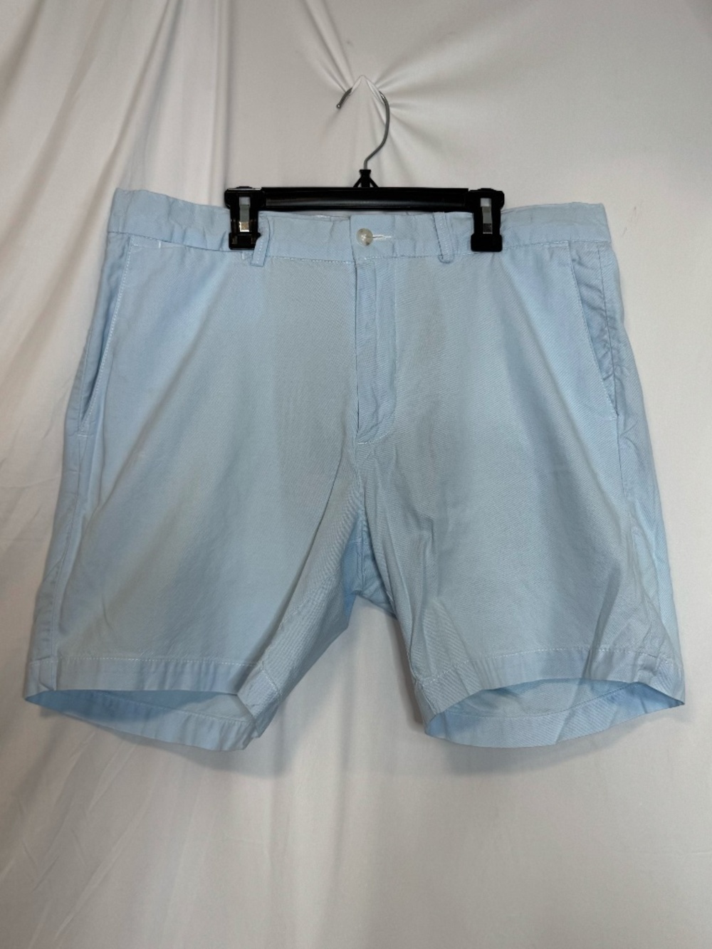 Cremieux Mens Chino Shorts Size 34 Light Blue Flat Front Casual Wear Cotton